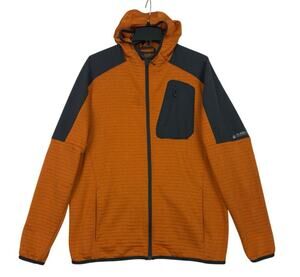 Alaskan Hardgear Mens Hooded Grid Fleece Jacket Standard Fit Orange Size Large